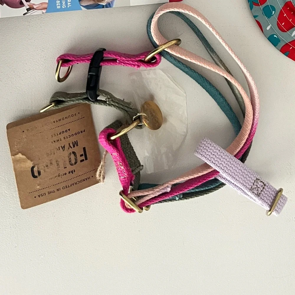 NWT Found My Animal Jolie Flat Webbing Dog Harness Ombré Cotton Medium $68